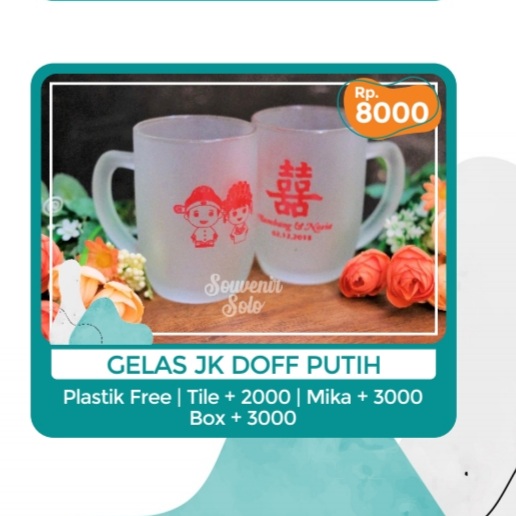 Foto vendor SOUVENIR SOUVENIR SOLO Paket Gelas Jk Doff Putih