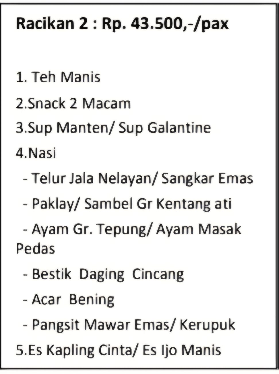 Foto vendor KATERING Chili Pari Catering Paket Racikan 2 