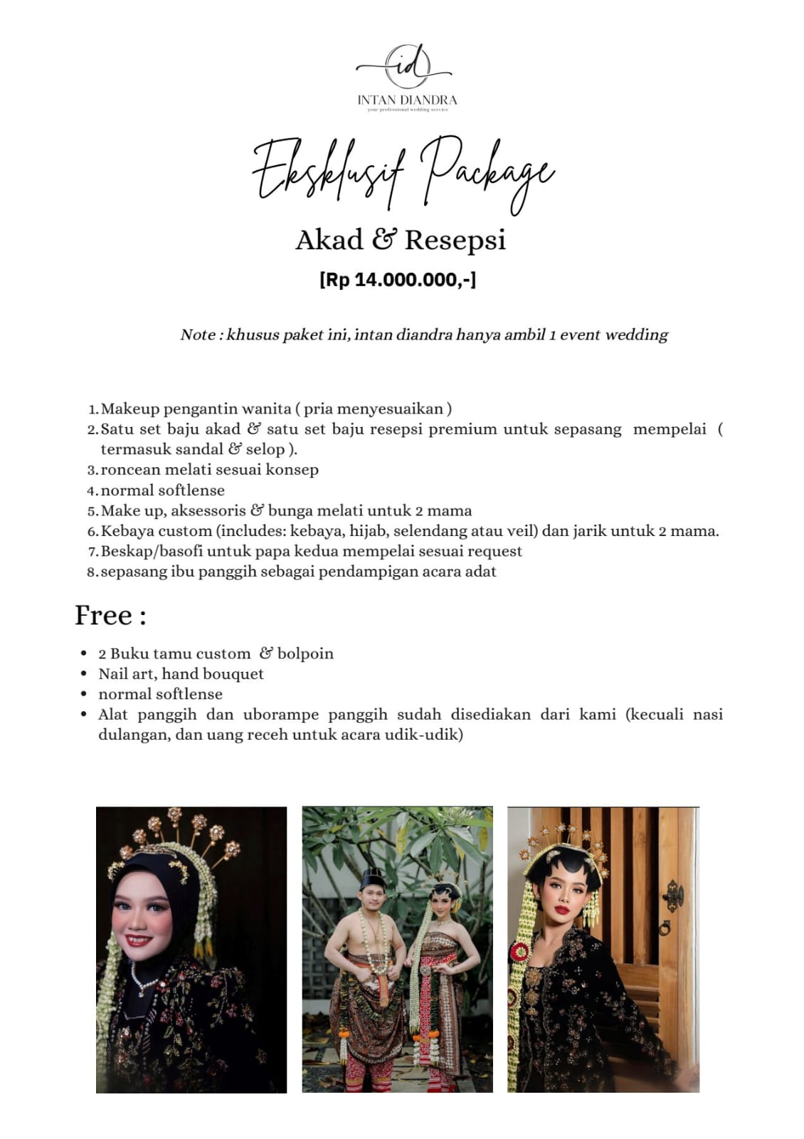 Foto vendor MUA Intan Diandra MUA Paket Akad Resepsi exclusive (2026) 