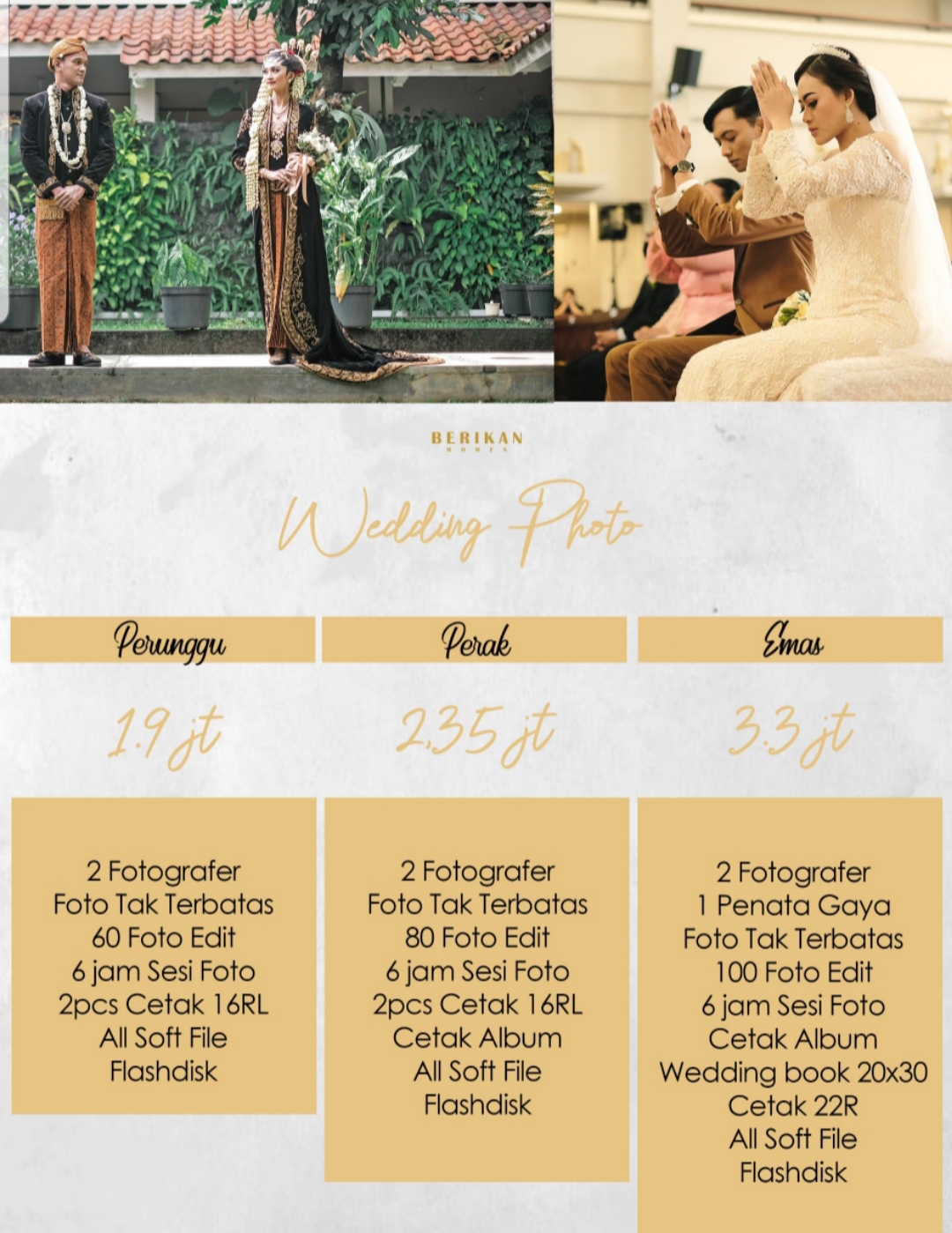 Foto vendor FOTO Berikan Momen Paket Paket Foto Wedding Perunggu 