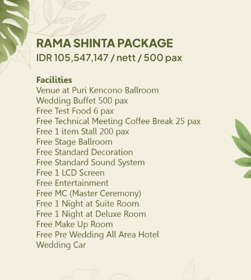 Foto vendor VENUE Lor In Hotel Paket Rama Shinta Package 