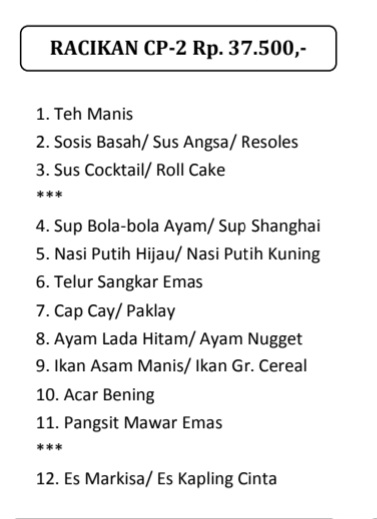 Foto vendor KATERING Chili Pari Catering Paket Racikan CP 2 