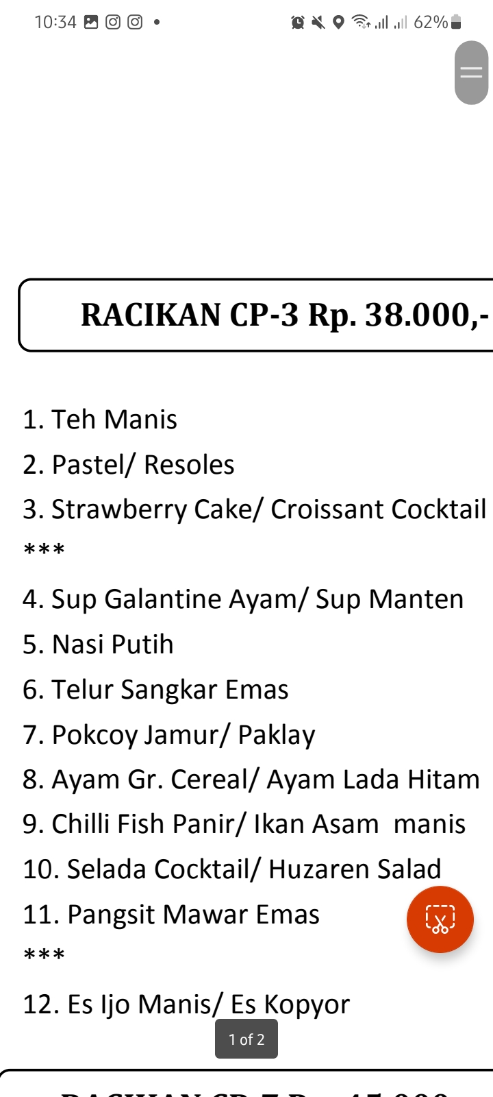 Foto vendor KATERING Chili Pari Catering Paket Racikan CP 3 