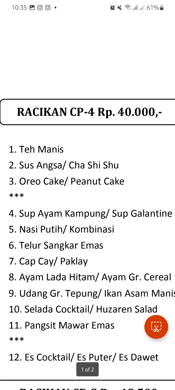 Foto vendor KATERING Chili Pari Catering Paket Racikan CP 4 