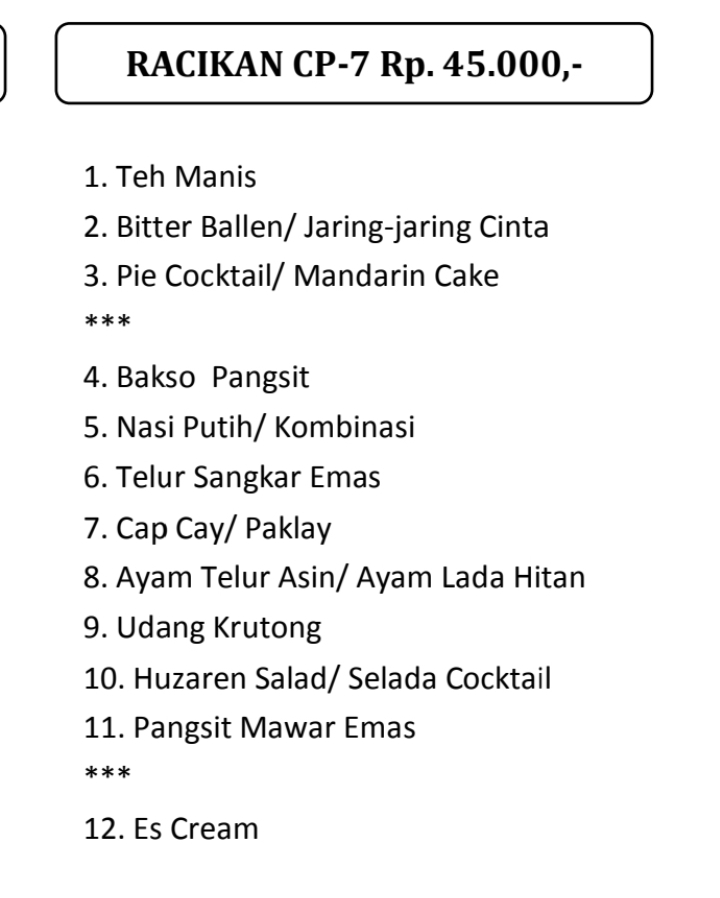 Foto vendor KATERING Chili Pari Catering Paket Racikan CP 7 