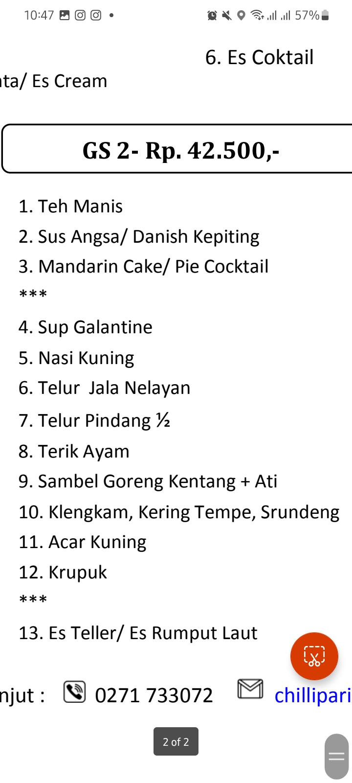 Foto vendor KATERING Chili Pari Catering Paket Racikan Spesial GS 2 