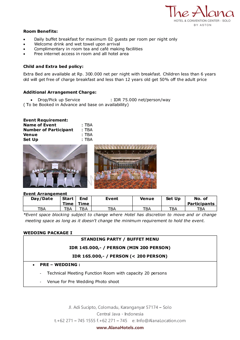 Foto vendor VENUE The Alana Hotel Paket PAKET PRASMANAN 